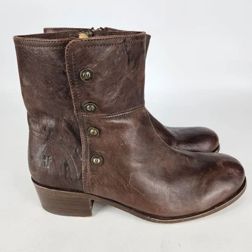 Frye Brown Leather Ankle Boots